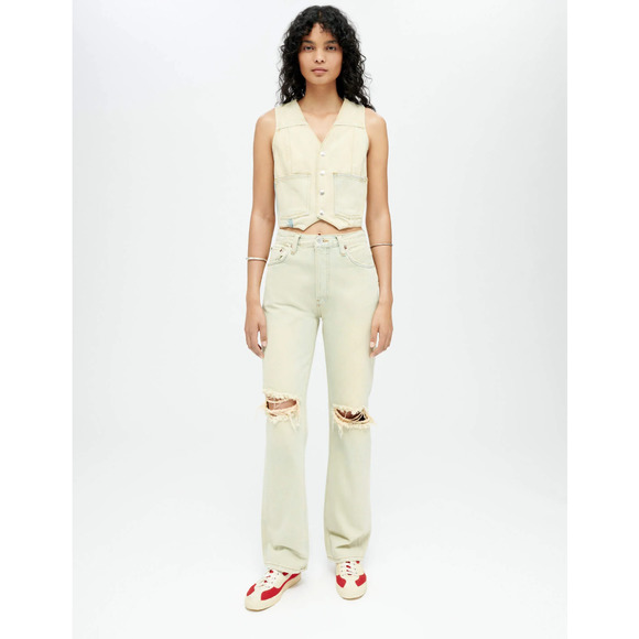 NEW! RE/DONE 90s High Rise Sz 26 Loose Natural Sedona Distress Jeans $275 I10-14 - Picture 1 of 10